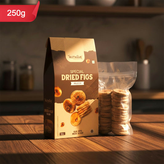 Nutwave Special Dried Figs (Anjeer), Naturally Dried Premium Figs, Gluten Free (250Gm)