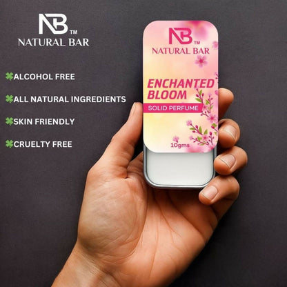 Natural Bar Enchanted Bloom Solid Perfume| Alcohol Free Cologne for Men & Women | Strong & Lasting Fragrance | Gifting Set for Him & Her