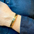 Gold Plated Om Kada – Adjustable Stainless Steel for Men | BBJ