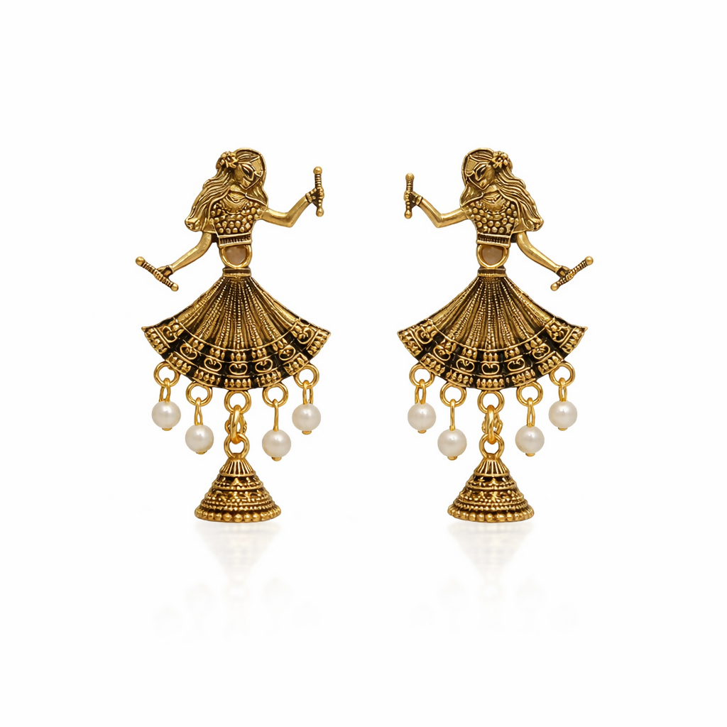 Traditional Elegant Gold Finish Doll Jhumka Earrings