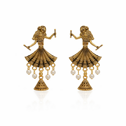 Traditional Elegant Gold Finish Doll Jhumka Earrings