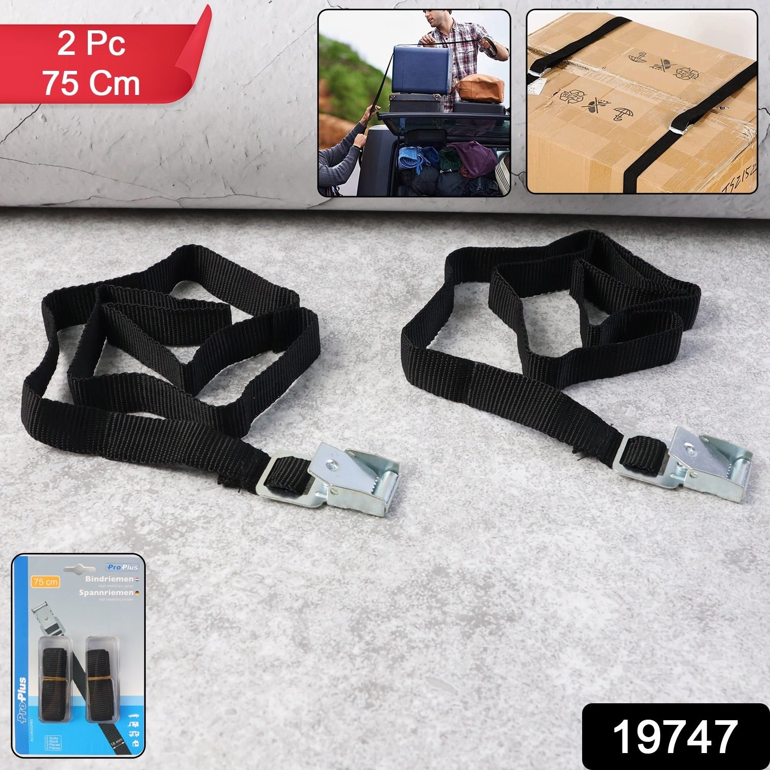 Heavy-Duty Luggage Tie Down Strap Set – (2 Pc / 75 cm)
