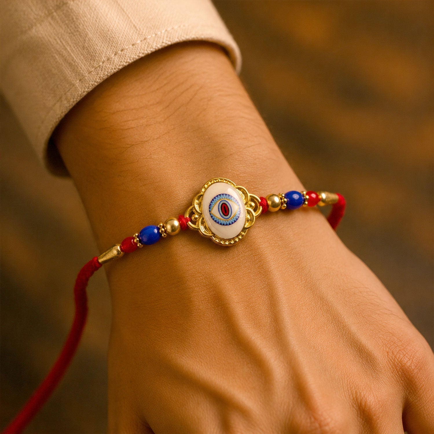 Evil Eye Motif Stone Studded Designer Rakhi for Brother (10pcs)