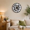 Decorative Leaf Design Wall Clock – Elegant Home Accent (12x12 Inch)
