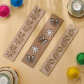Wooden Rangoli Border Stencils – 3 Reusable Umbra Patti Designs