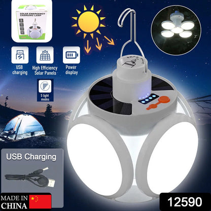 Solar Multi-Functional Emergency LED Light – USB Rechargeable, 5 Modes, Foldable, SOS & IP65 Waterproof