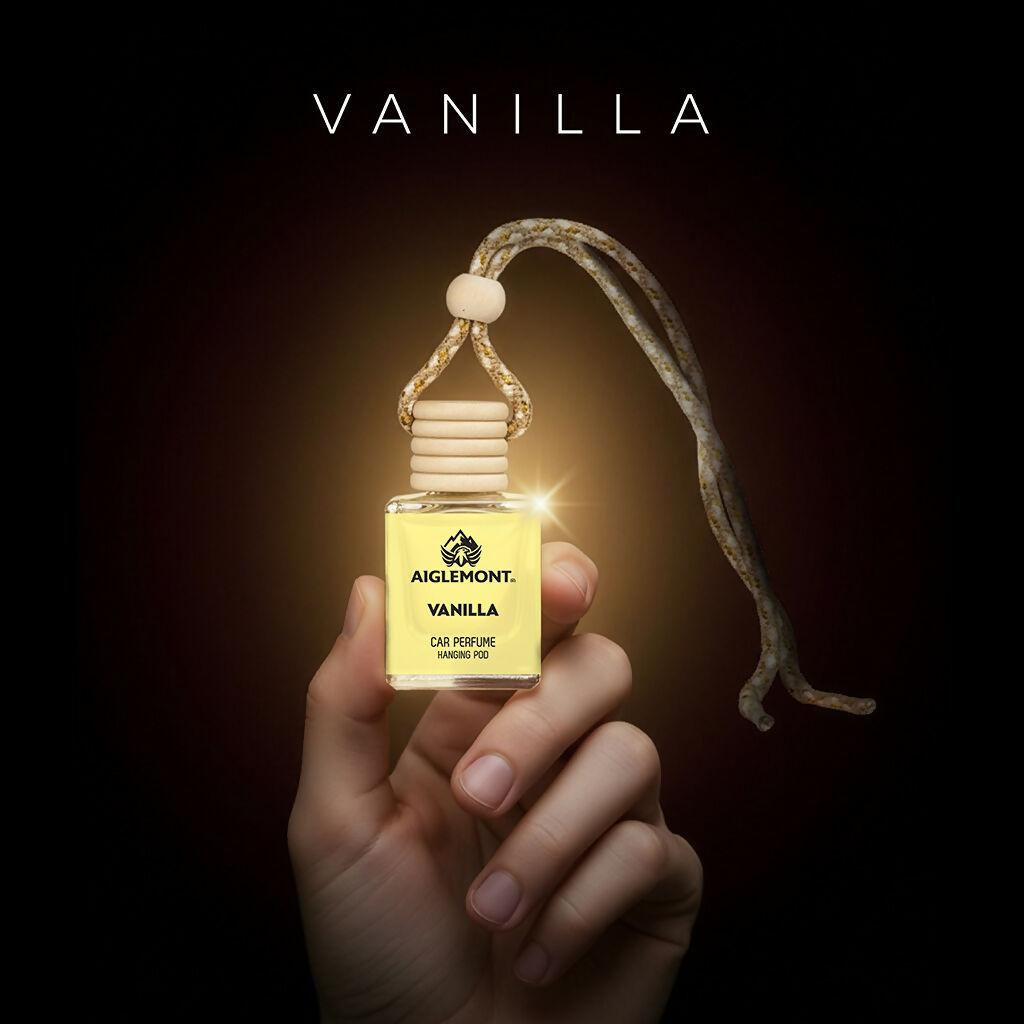 Aiglemont Vanilla Car Perfume Hanging Pod 10ml | Long-Lasting Car Air Freshener | Premium Car Interior Accessory