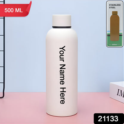 Customize Stainless Steel Double Wall Vacuum-Insulated Drink Water (White / 500 ML Approx)
