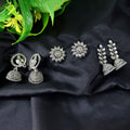 Oxidized Jhumka Earrings Combo – Set of 3 Elegant Indian Studs