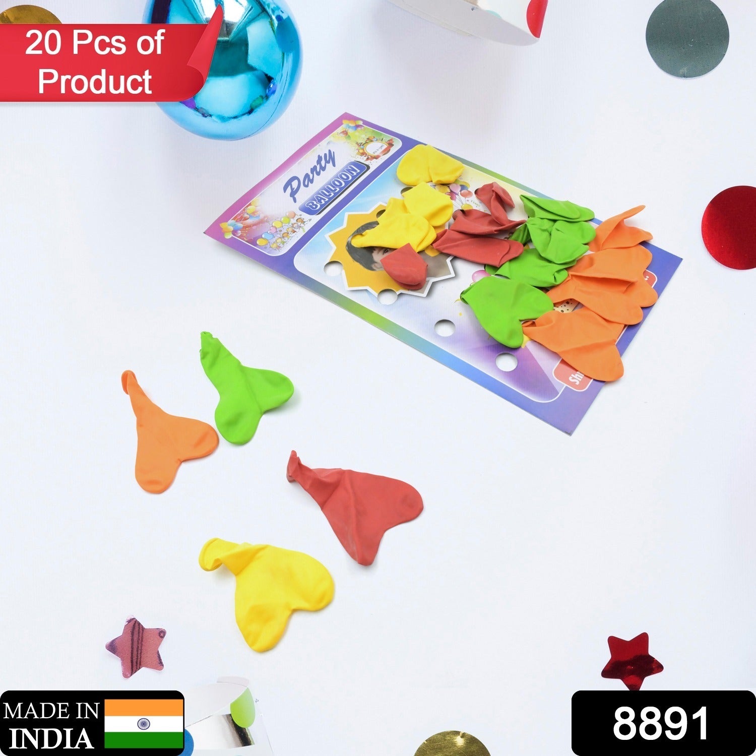 Festive heart balloons set