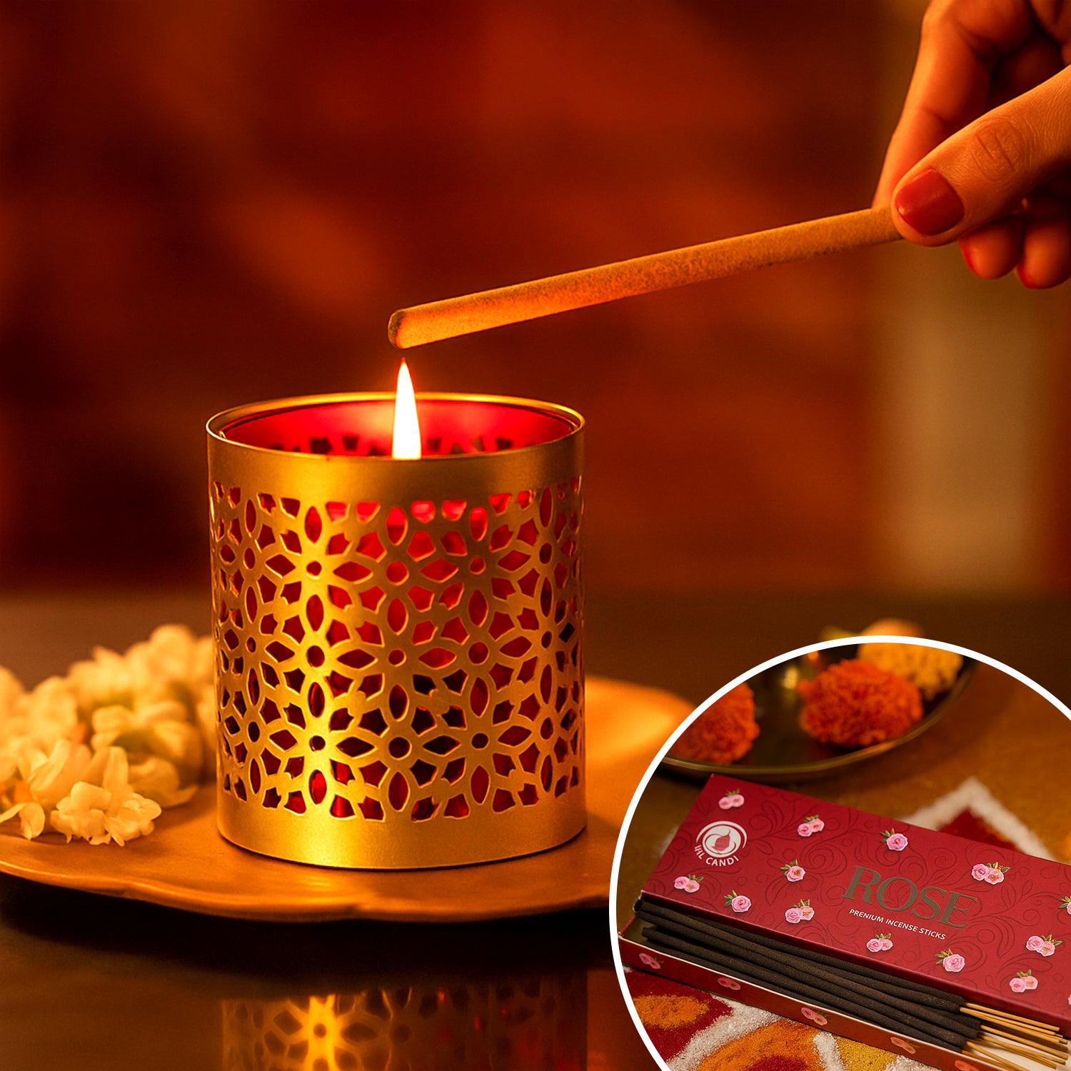 Rose Premium Masala Stick Agarbatti – Long Lasting Natural Fragrance (90gm)