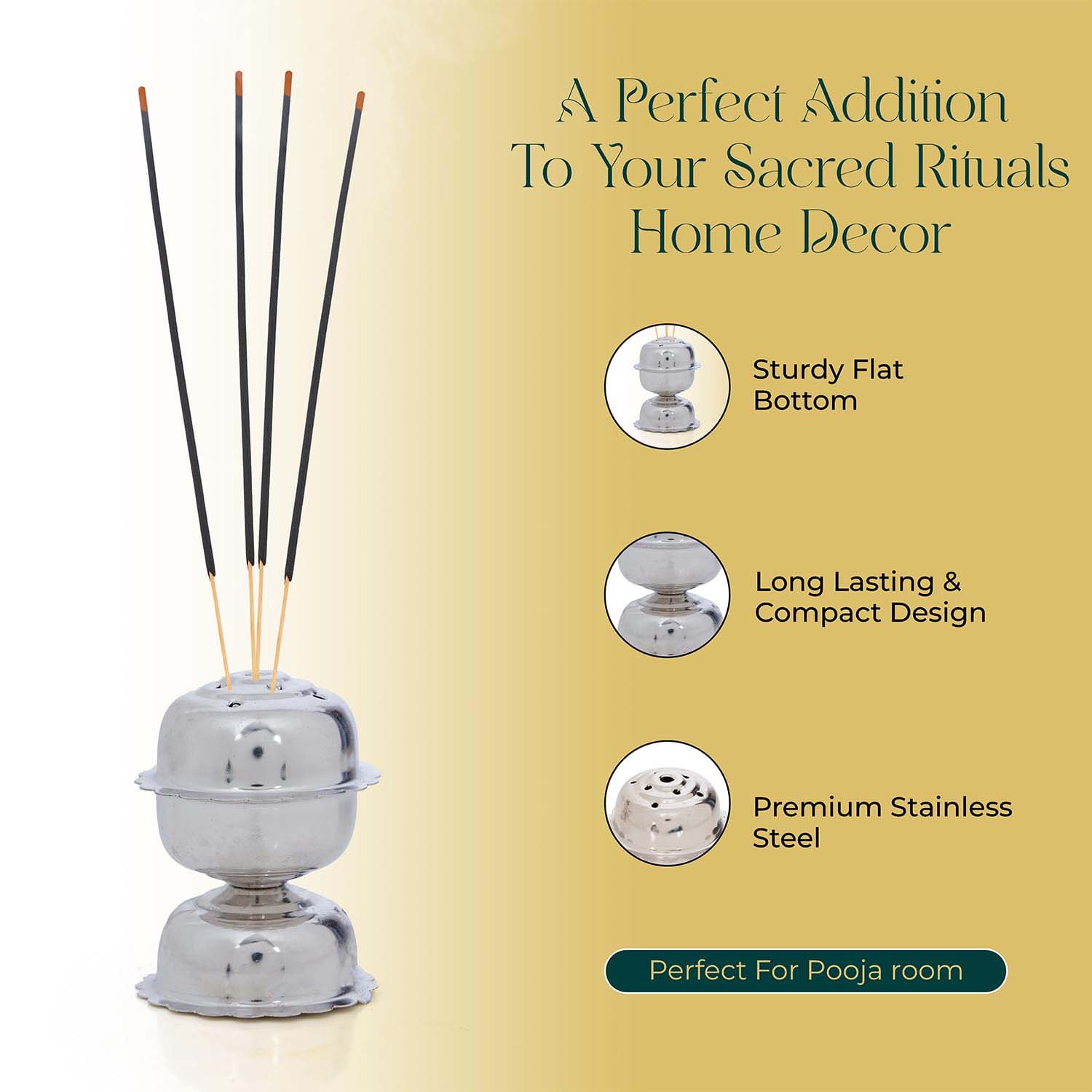 Stainless Steel Jasmine Agarbatti Stand (1 Pc)