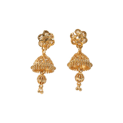 Royal Traditional Gold Jhumka Earrings for Wedding & Party Wear