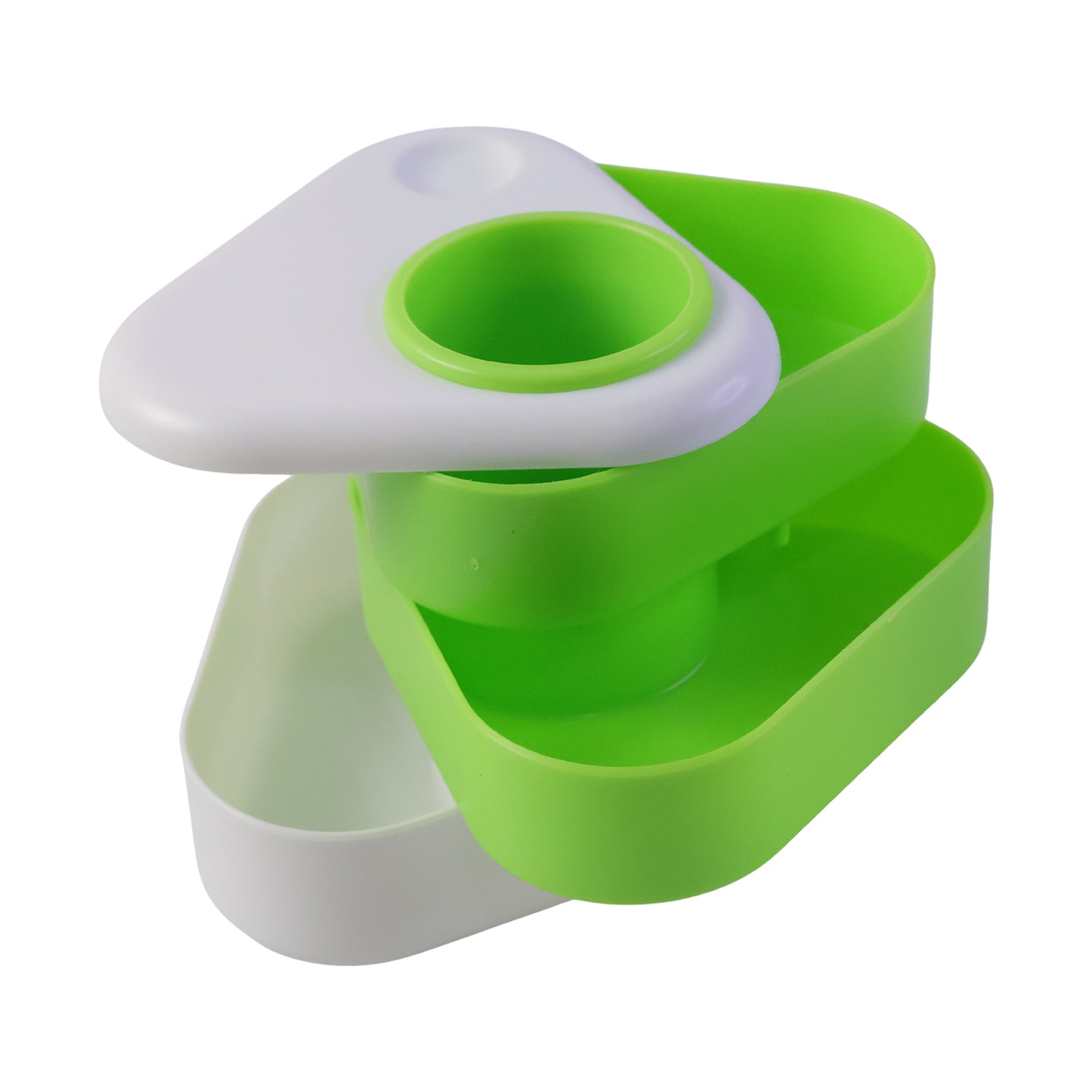 Triangle Rotating Desk Organizer with Pen Holder & Storage Trays for Office & Study