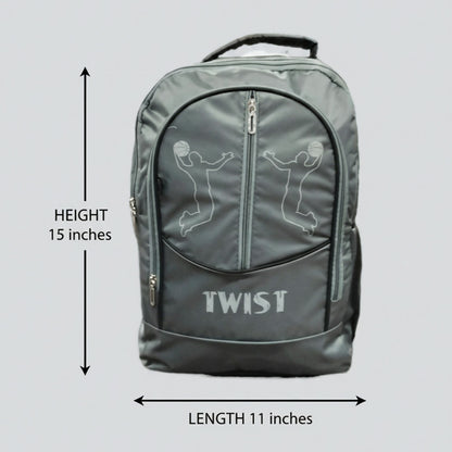 TWIST Stylish Multicolor Backpack for Men & Boys | School, College & Travel Bag with Multiple Compartments | Durable Sports Design