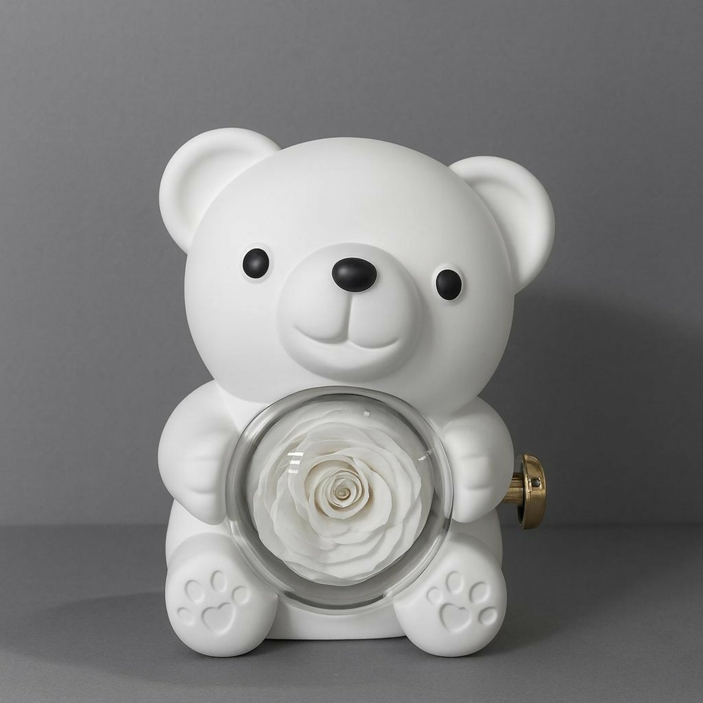 White Teddy Bear With Eternal Rose Gift Box | Romantic Love Gift for Her & Couples
