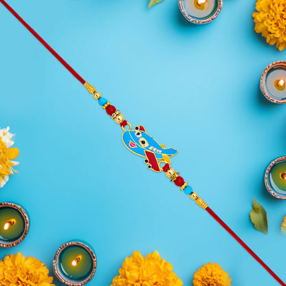Kids Rakhi Playful Airplane Design Multicolor Beads (5pcs)