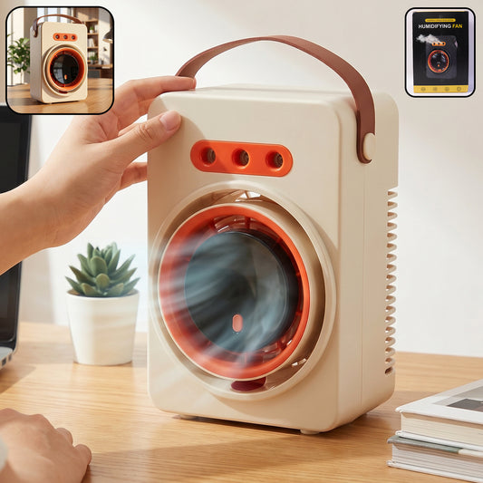 portable humidifying air cooling fan with display,