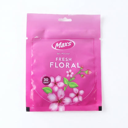 Maxs Gel Air Freshener providing a pleasant floral aroma for continuous freshness.