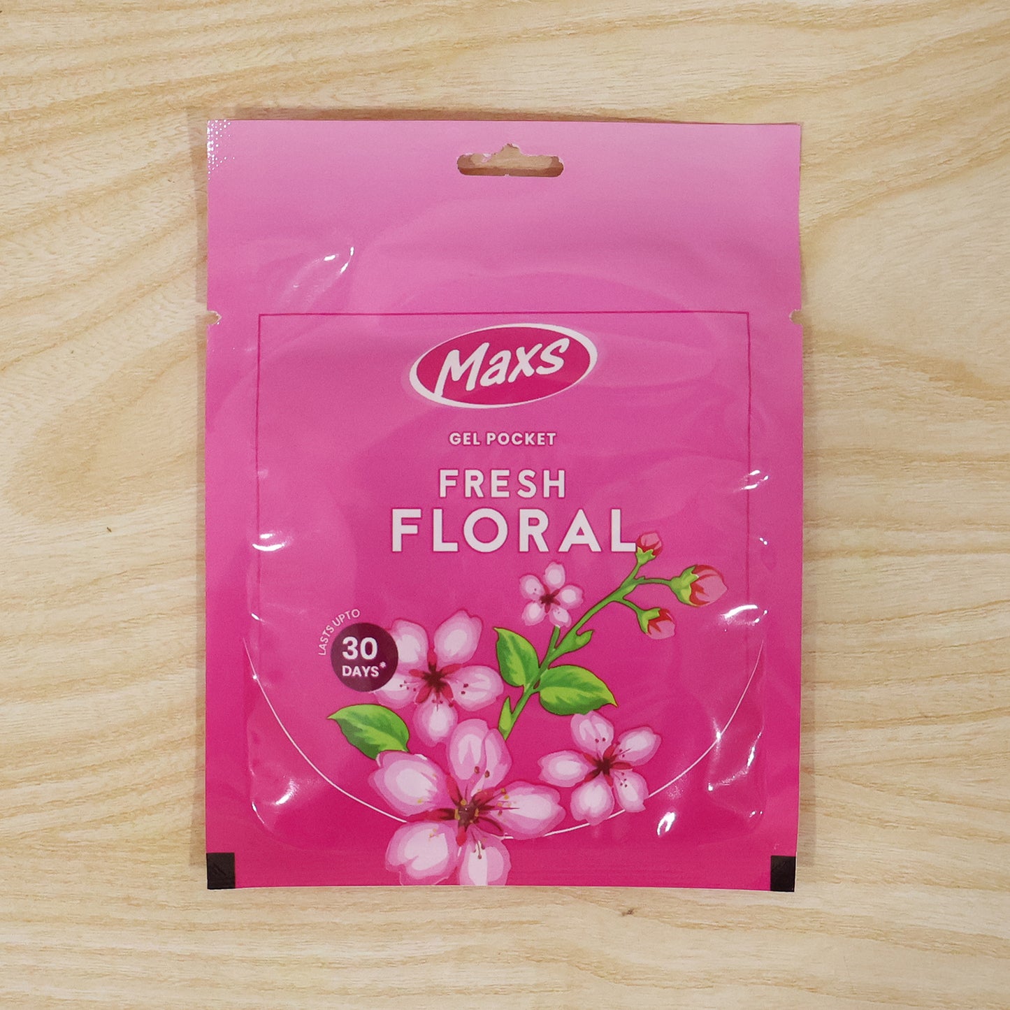 Multiple Maxs Gel Air Fresheners in various fragrances, ready for use.