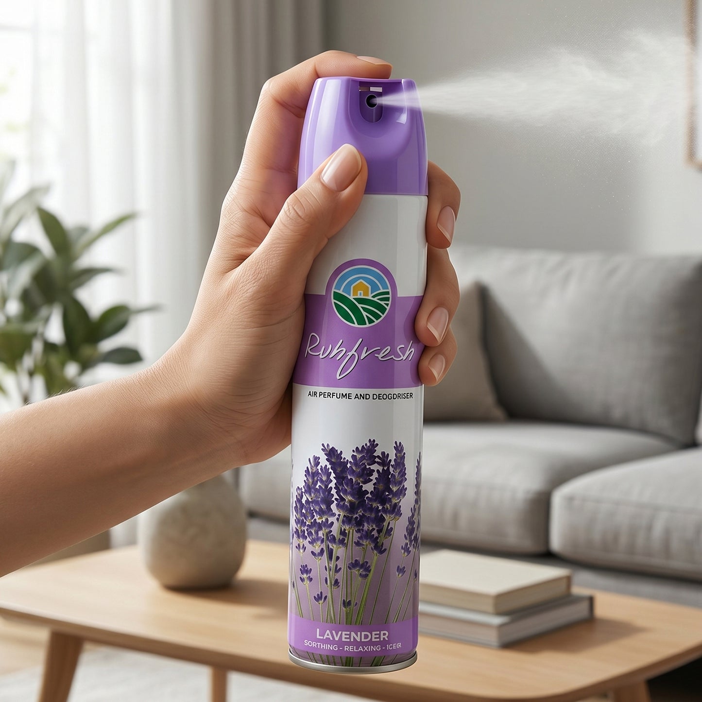 Lavender Air Freshener Spray compact bottle design
