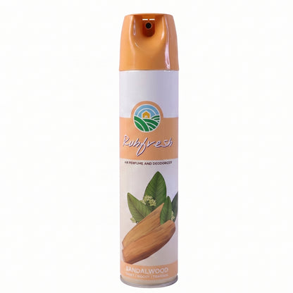 Sandalwood fragrance air freshener spray bottle