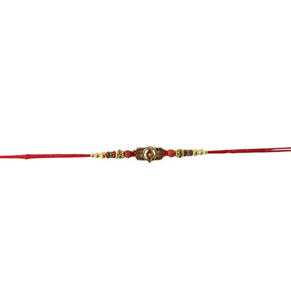 Festive Rakhi with oxidized Rudraksha and comfortable thread