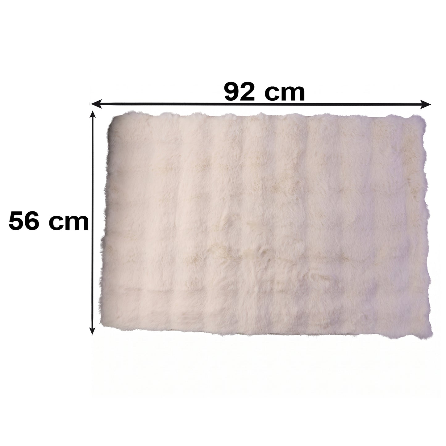 Anti Slip Soft Fluffy Faux Fur Carpet Mat 92 x 56 Cm for Living Room (1 Pc)