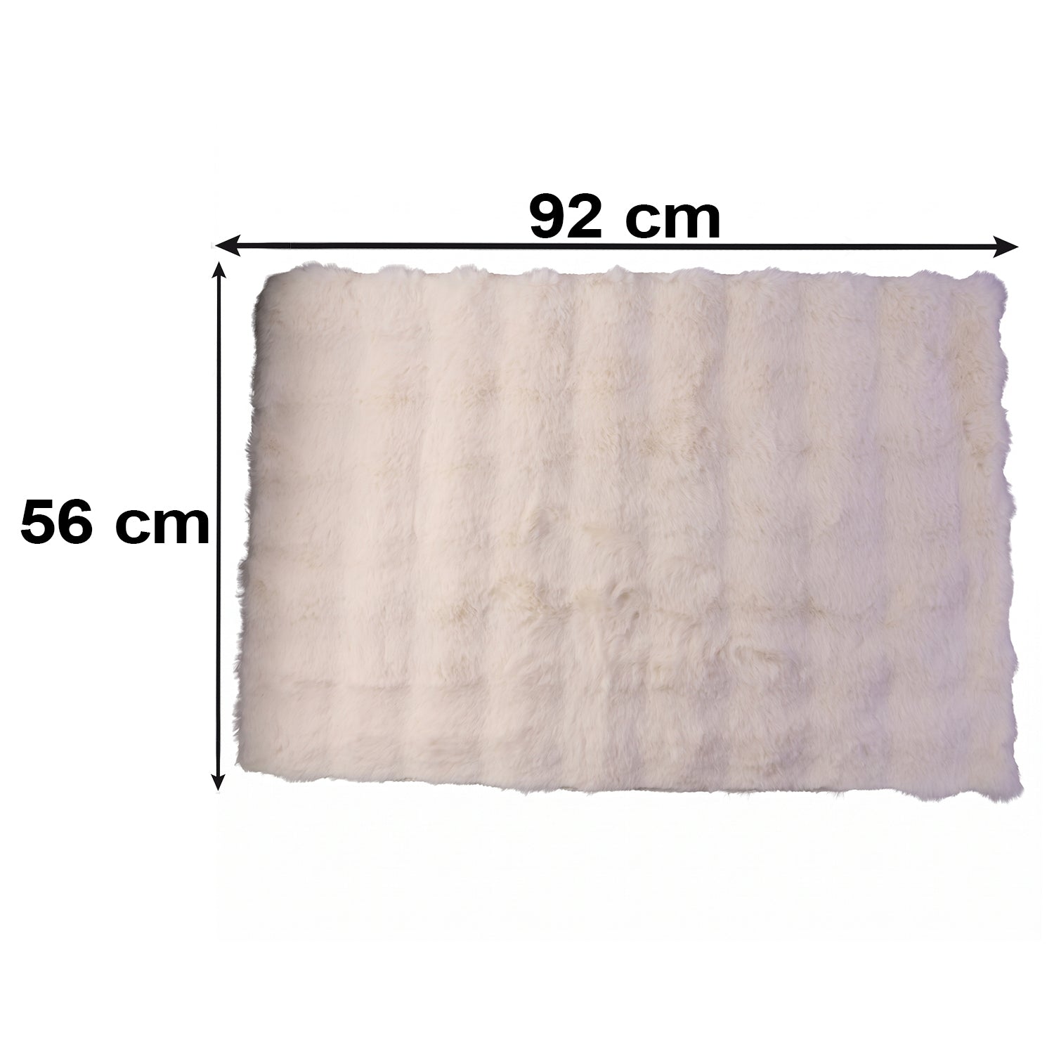 Anti Slip Soft Fluffy Faux Fur Carpet Mat 92 x 56 Cm for Living Room (1 Pc)