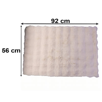 Anti Slip Soft Fluffy Faux Fur Carpet Mat 92 x 56 Cm for Living Room (1 Pc)