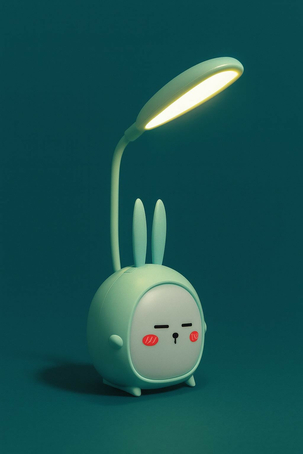 Cute Bunny LED Desk Lamp with Adjustable Neck & USB Charging for Study