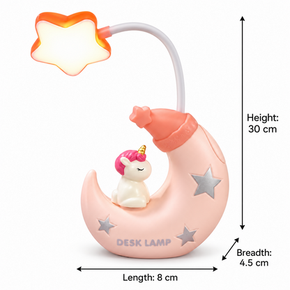 Pastel Unicorn Moon Desk Lamp Measurements