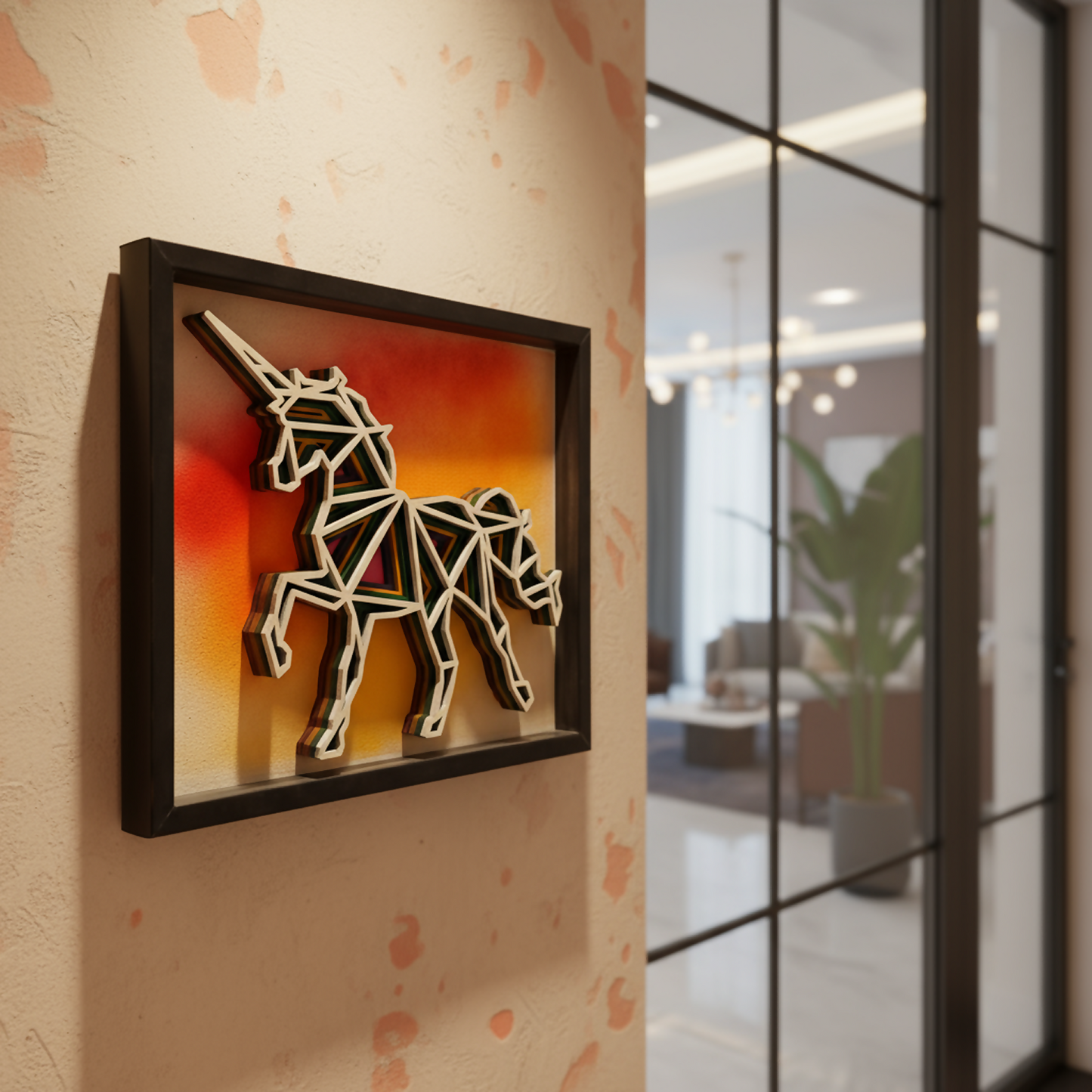 Handcrafted Multi-Layer Wooden Horse Wall Art – 3D Running Horse Design | Elegant Home Decor Frame | Premium Handmade Indian Artwork