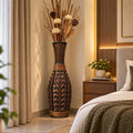 Elegant Tall Woven Floor Vase for Living Room Bedroom Corner Floral Decoration 95 cm