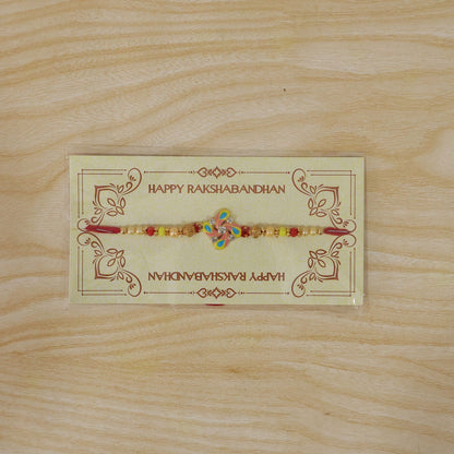 Meenakari Pinwheel Floral Crystal Stone Rakhi for Brother (10pcs)