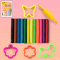Modelling Clay Set – 12 Non-Drying Bright Shades with Free Moulds