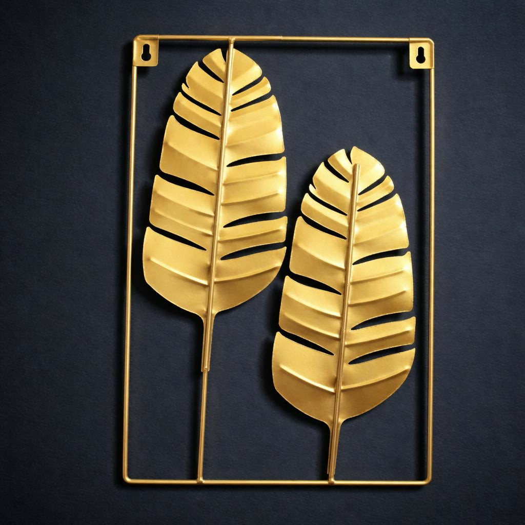 Modern Metal Leaf Wall Art Frame Decorative Wall Hanging for Living Room