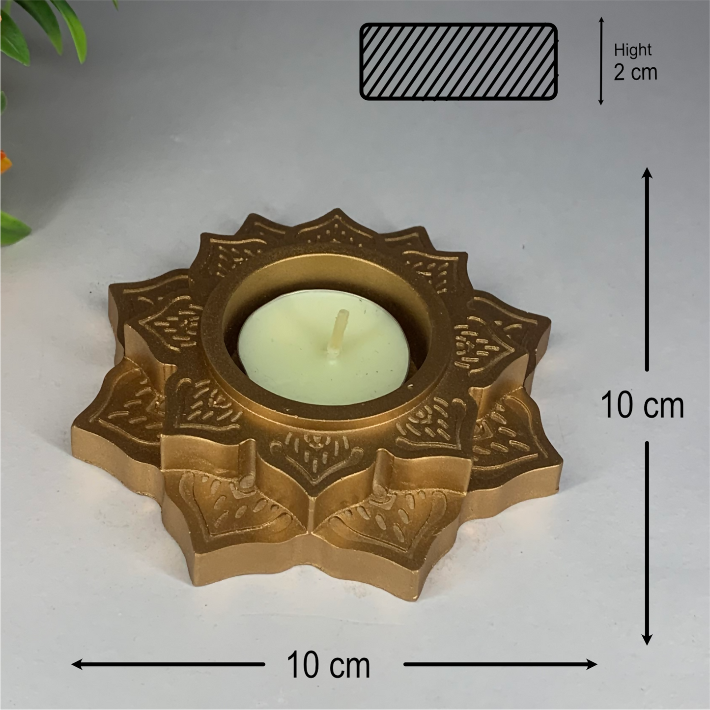 Lotus Diya gold tealight candle Elegant Home Decor Handmade