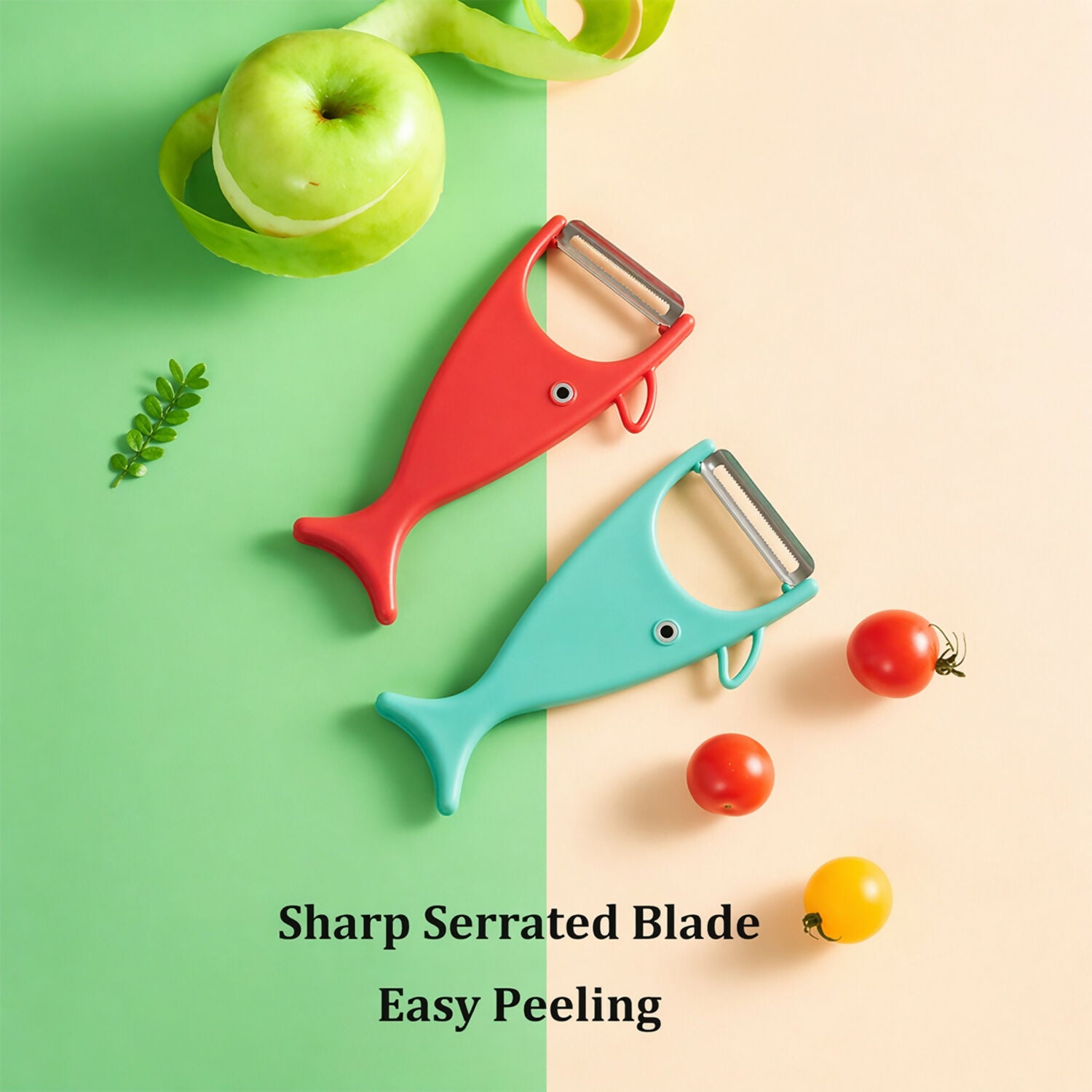 Multi Color Fish Shape Vegetable Peeler with Sharp Stainless Steel Blade Tool (Pack Of 3)