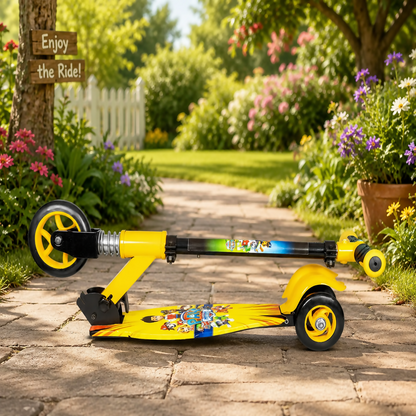 KIXY Kids 3 Wheel Foldable Scooter with Adjustable Height Handlebar