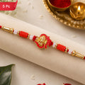 Mini Lord Ganesha Rakhi Traditional Designer Gift for Brother (5pcs)