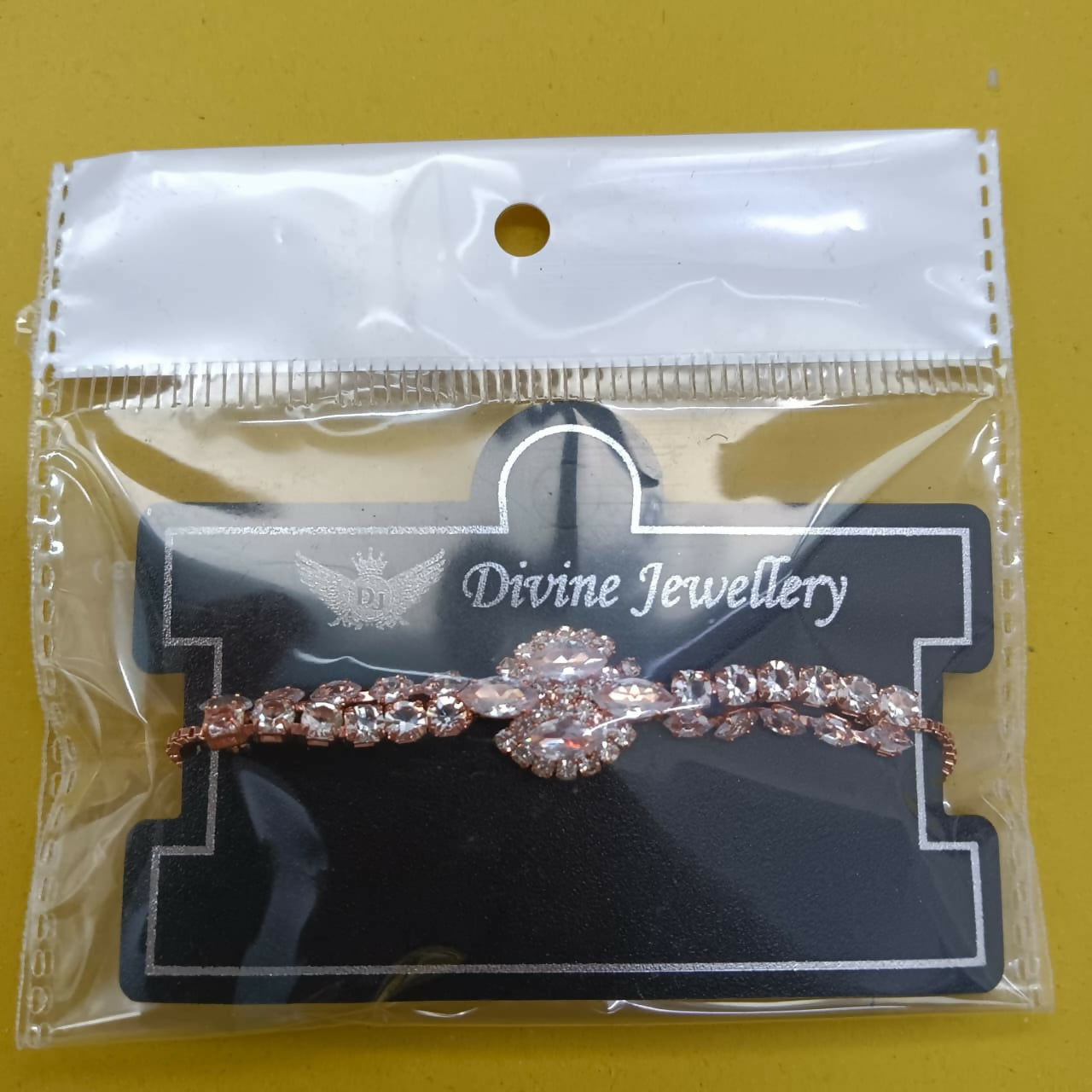 Rose Gold Plated Ad Stone Adjustable Bracelet