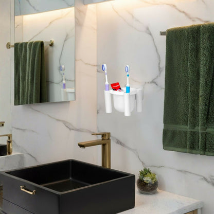 Drainmax Wall Mounted Toothbrush Holder Bathroom Organizer Rack (Pack of 2 )