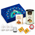 Diwali Gift Hamper with Nut Butterscotch, LED Tealights & Shubh-Labh Decor