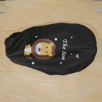 Scooter Seat Cover with Cartoon Lion Print and Elastic Fitting Edge (1 Pc)