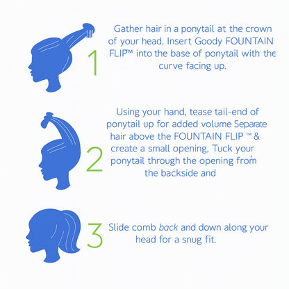Ponytail Comb with Elastic Loop - (1 Pc)