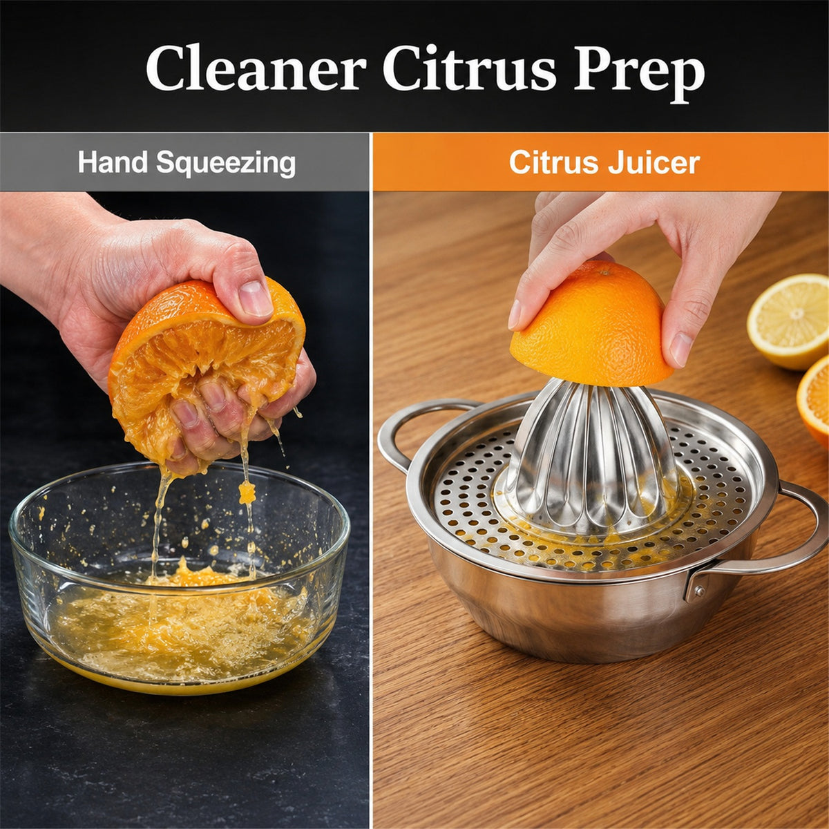 Stainless Steel Citrus Juicer – Manual Hand Press for Fresh Juice - product comparison