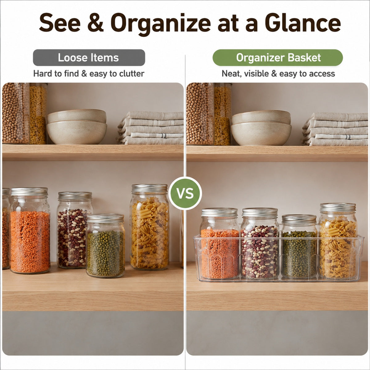 Plastic Fridge Organizer Basket – Clear Storage Solution for Kitchen - product comparison
