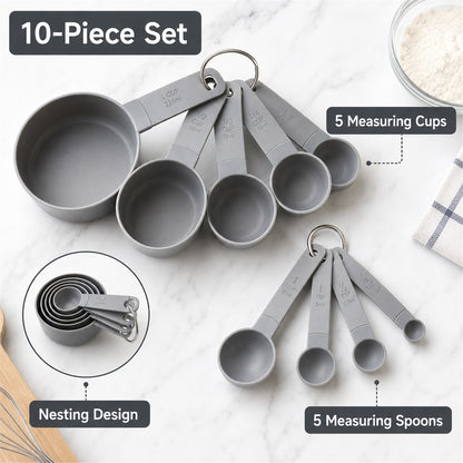 Plastic Measuring Cups and Spoons Set – Accurate Kitchen Tools - key features