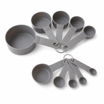 Plastic Measuring Cups and Spoons Set – Accurate Kitchen Tools - white background